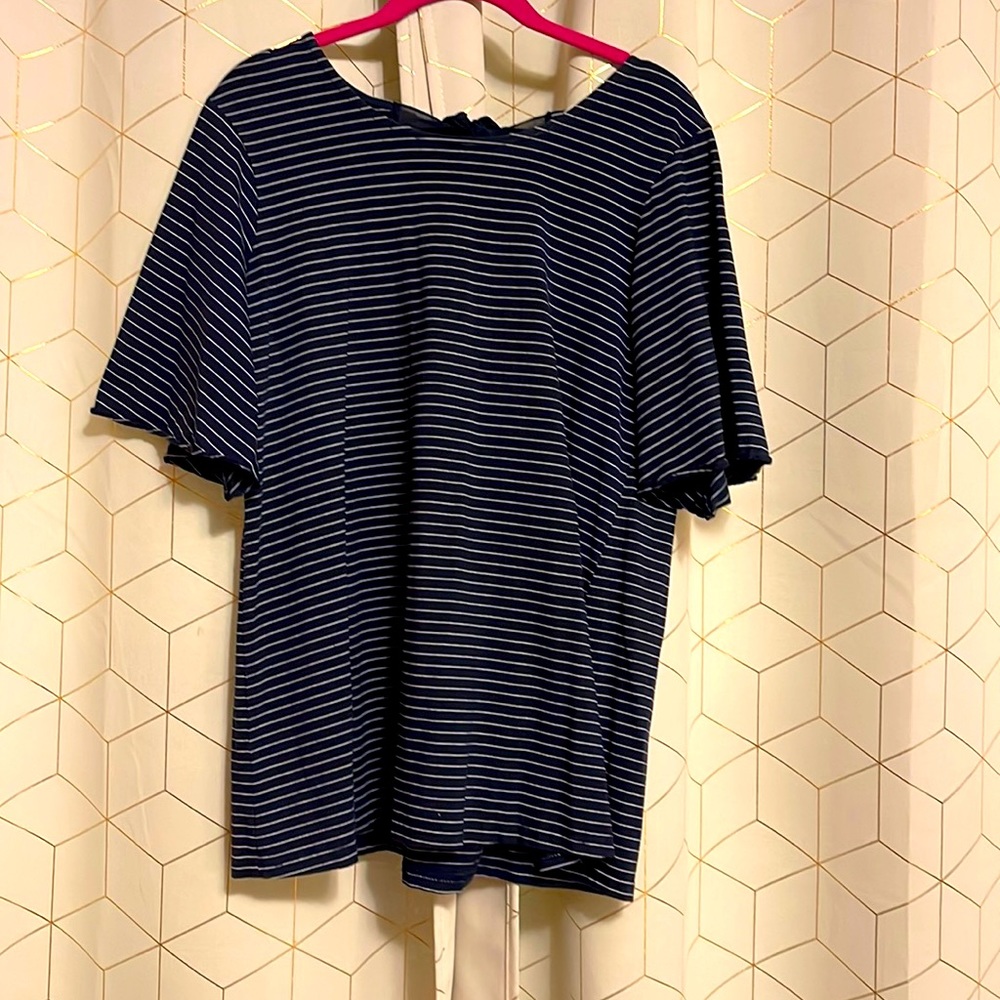 Navy striped blouse